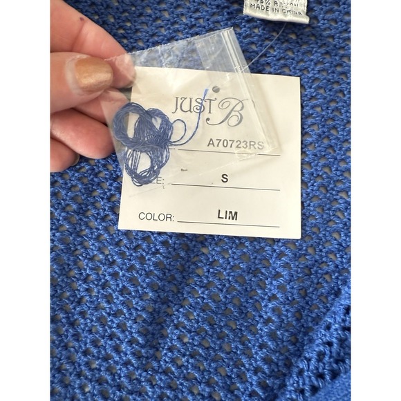 Vintage Just B  Blue Gold Accent Zip Hoodie Size S NWT - Picture 7 of 9